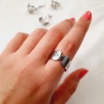 انگشتر بال نقره ای