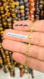 زنجیر قلب استیل طلایی