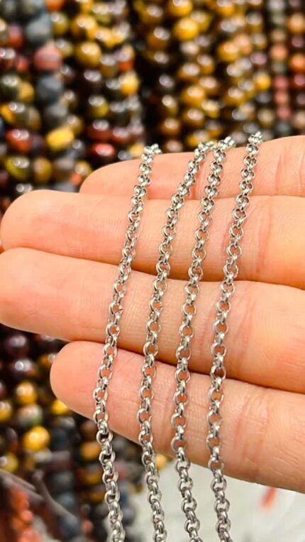 زنجیر رولو3 میل نقره ای