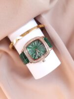 ساعت چرمی مربع