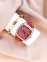 ساعت چرمی مربع