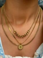 گردنبند استیل 3 رج