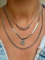 گردنبند استیل 3 رج