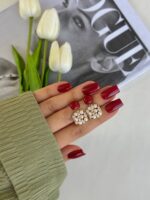 گوشواره مجلسی نگین دار قم اقای خرازی