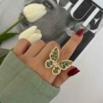 انگشتر زنانه پروانه فول نگین بدلیجات قم اقای خرازی