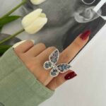 انگشتر زنانه پروانه فول نگین بدلیجات قم اقای خرازی