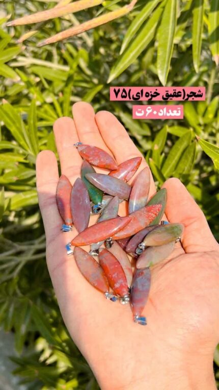 مدال آویز شجر عقیق خزه‌ای اقای خرازی قم