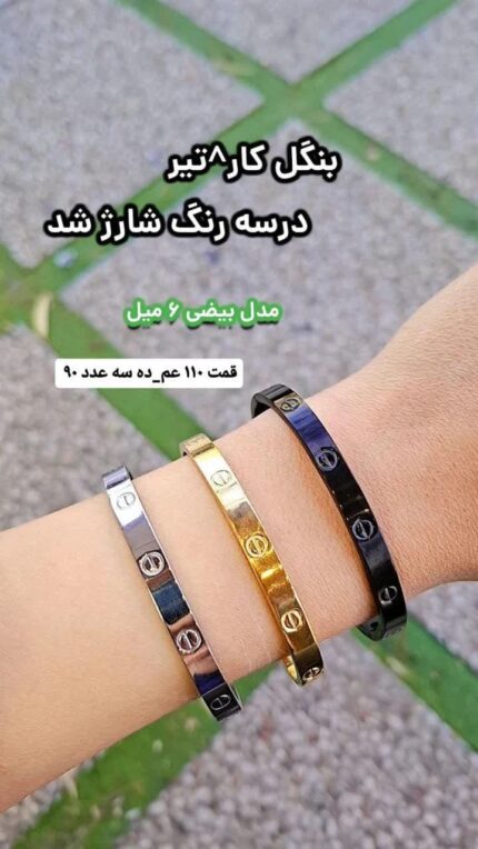 دستبند بنگل کارتیر بیضی 6 میل اقای خرازی قم