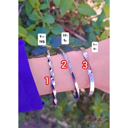 دستبند بنگل نقره ای پیچ قم
