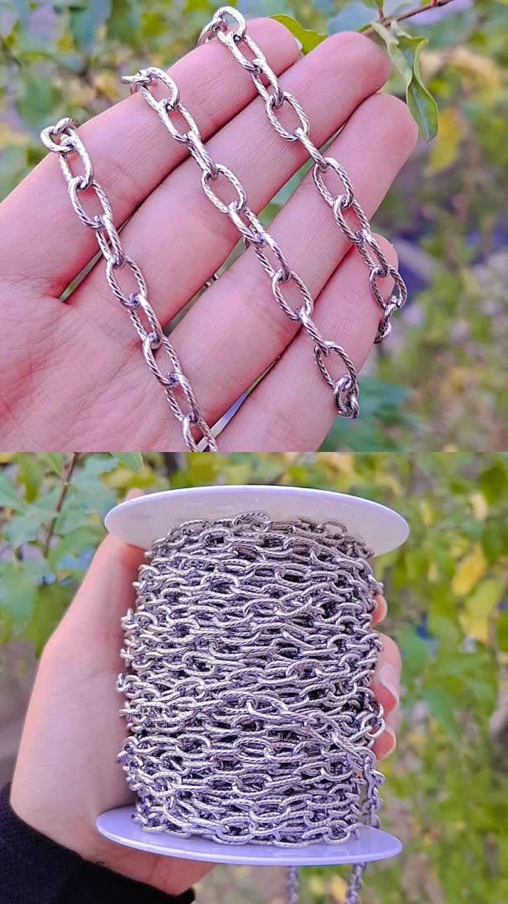 زنجیر رولو تراش 6 میل نقره ای زنجیر رولو تراش 6 میل نقره ای قم