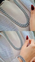 گردنبند فول نگین مردانه و زنانه قفل کوبایی قم