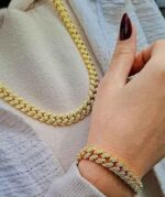 گردنبند فول نگین مردانه و زنانه قفل کوبایی قم