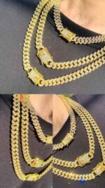 گردنبند فول نگین مردانه و زنانه قفل کوبایی قم